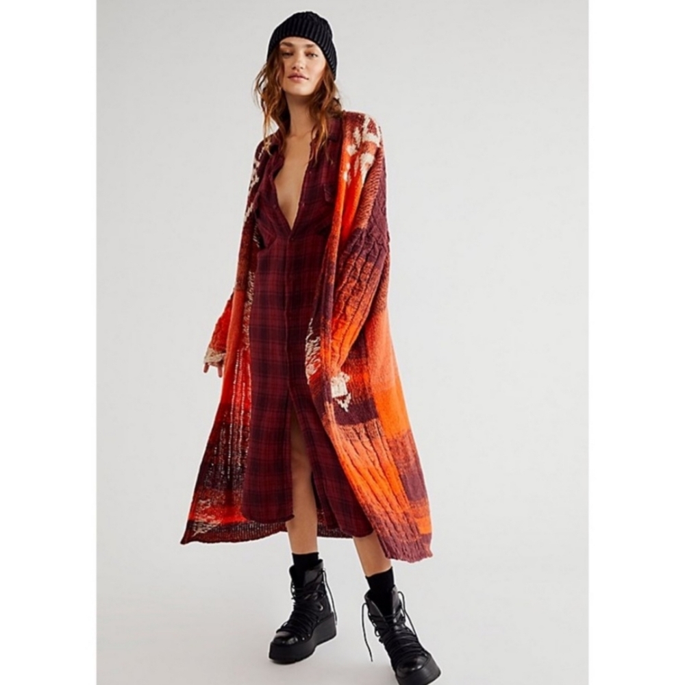 Free People Flurry Longline Duster Cardigan Sweater XS/S - Picture 2 of 5